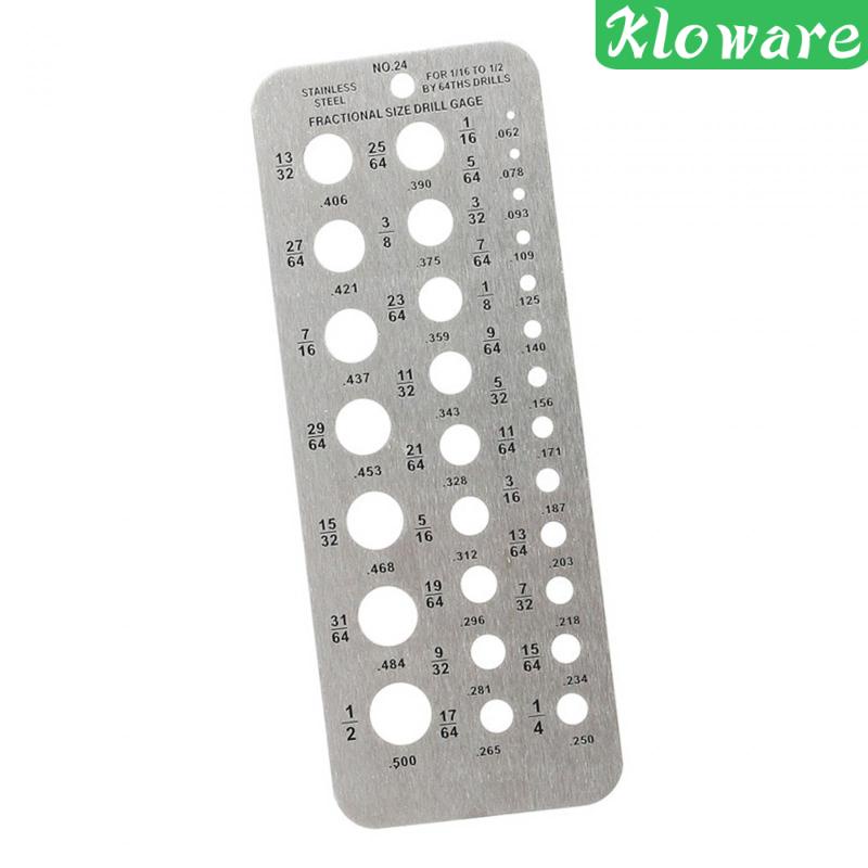 Thước Đo Kích Thước Mũi Khoan 1.59-12.7cm Bằng Thép Không Gỉ Tiện Dụng