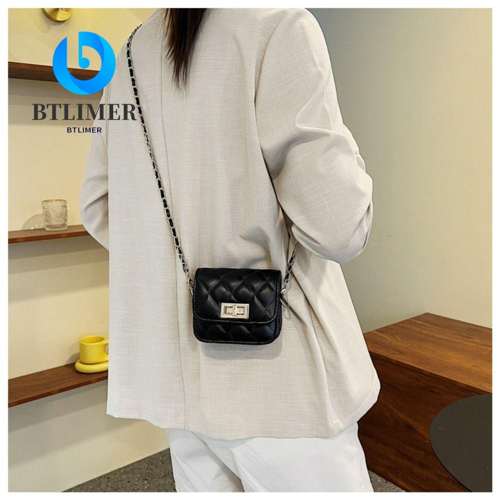 BTLIMER Túi Đeo Chéo Hình Vuông Cỡ Nhỏ Màu Trơn Họa Tiết Kẻ Sọc Thời Trang Cho Nữ