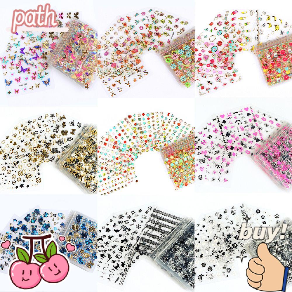 PATH Set 30 Tấm Hình Dán Trang Trí Móng Tay Hình Bướm Nhiều Màu Thời Trang Dành Cho Nữ