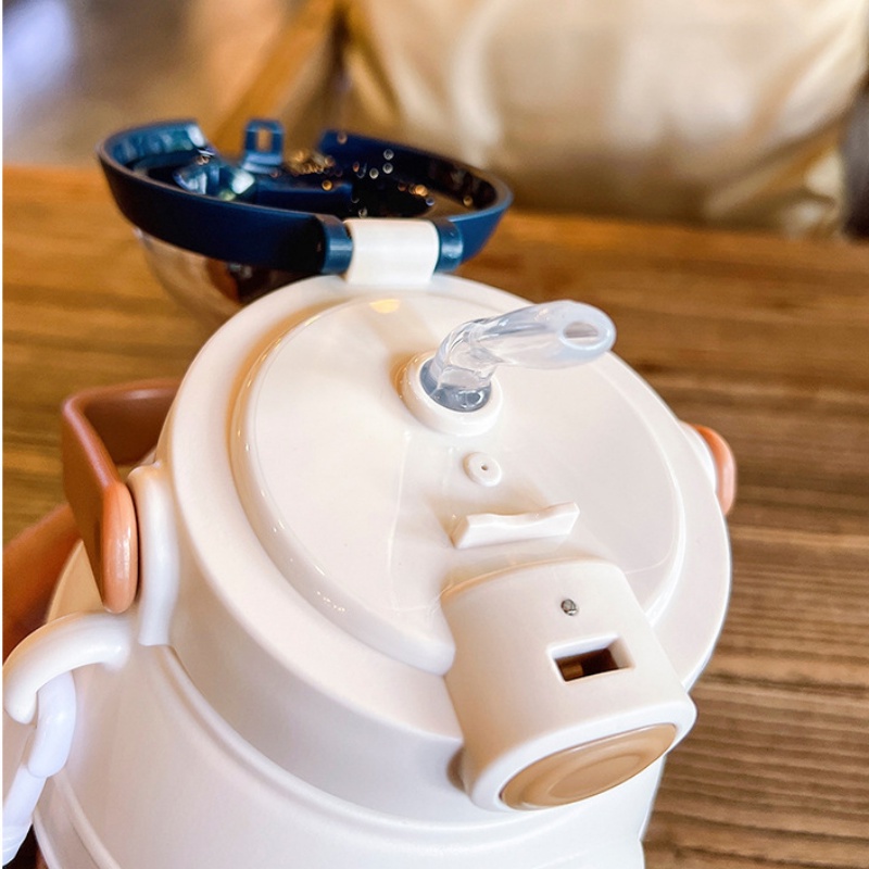 Bình Nước 1.1L Dung Tích Lớn Bằng Nhựa Họa Tiết Hoạt Hình Dễ Thương Cho Bé