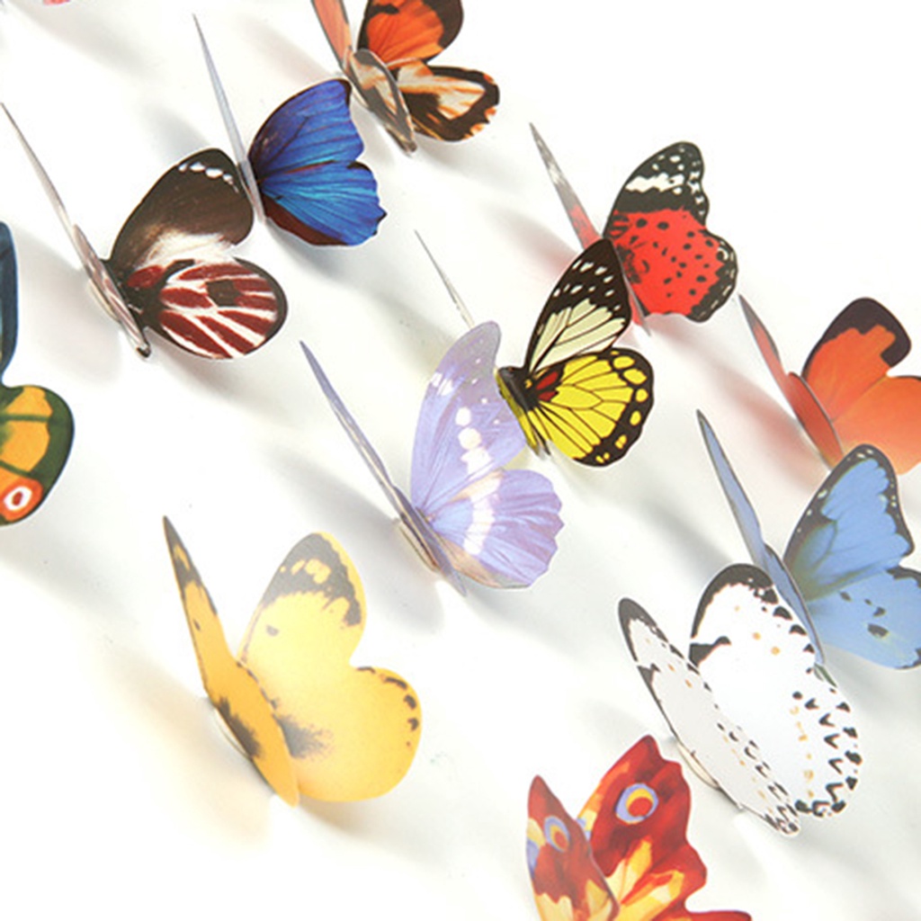 1 Tấm Hình Dán Trang Trí Tường Hình Bướm 3D Bằng PVC Chống Thấm Nước