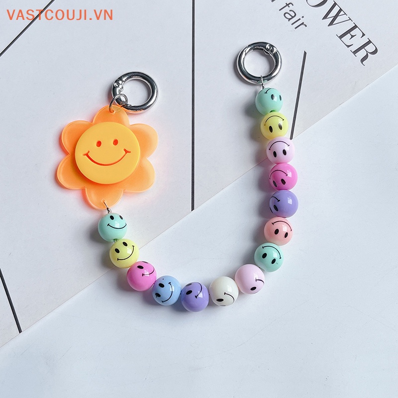 Vòng Tay Chuỗi Hạt Gắn Điện Thoại IPhone Bằng Acrylic Chống Thất Lạc Hình Hoa / Trái Tim Dễ Thương