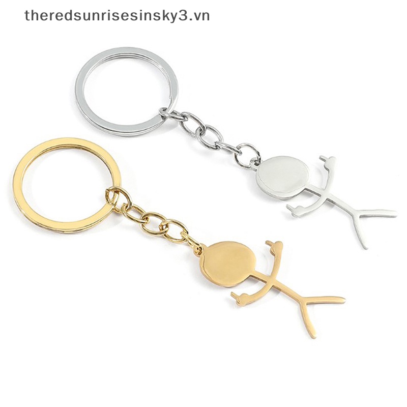 Móc Chìa Khóa Bằng Thép Không Gỉ Thời Trang Vui Nhộn Dành Cho Nam Nữ