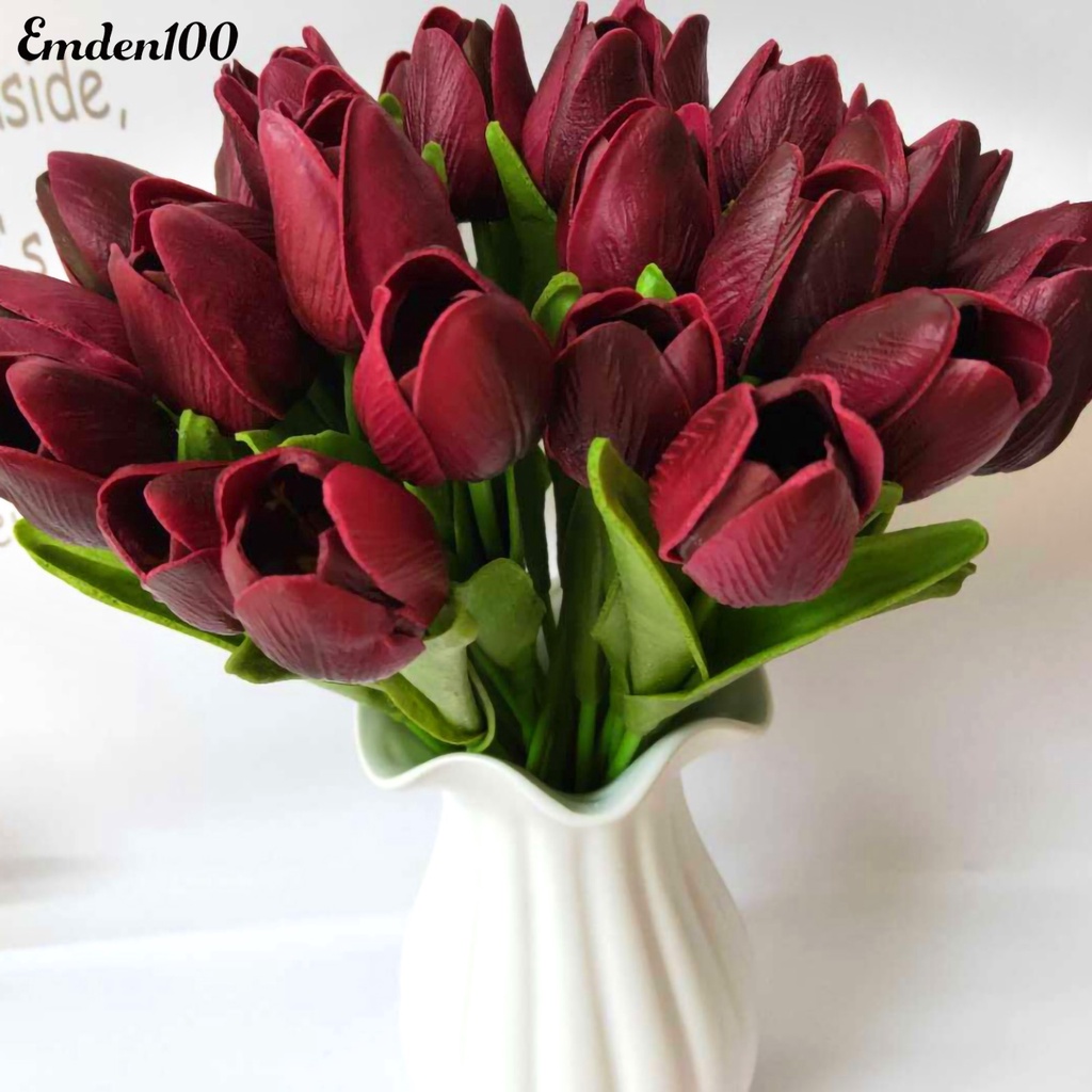 Bộ 10 Bông Hoa Tulip Nhân Tạo Trang Trí Tiệc Cưới