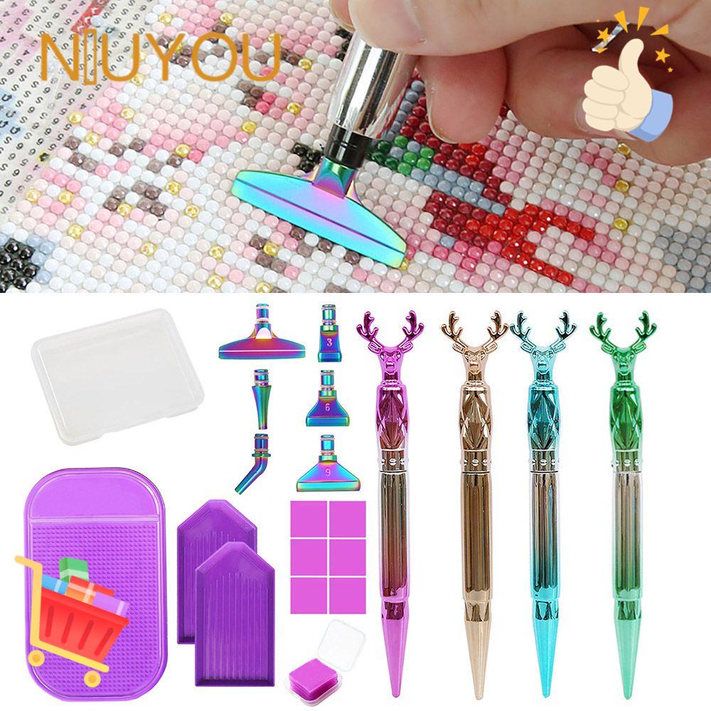 NIUYOU Bộ 16 Bút Vẽ Tranh 5D Bằng Resin Chống Trượt