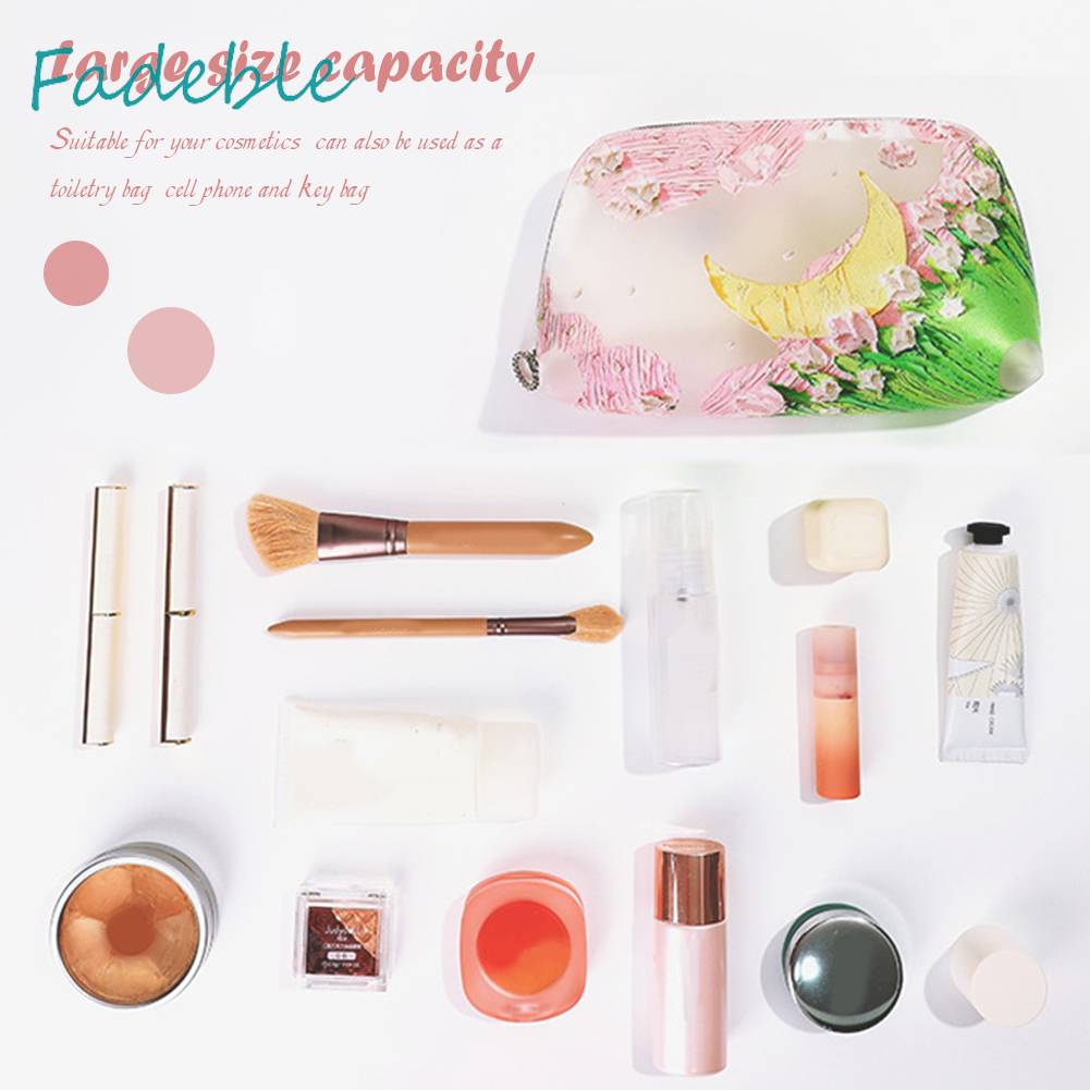 Túi Đựng Mỹ Phẩm Bằng TPU Họa Tiết Hoa Đa Năng Tiện Dụng Cho Nữ