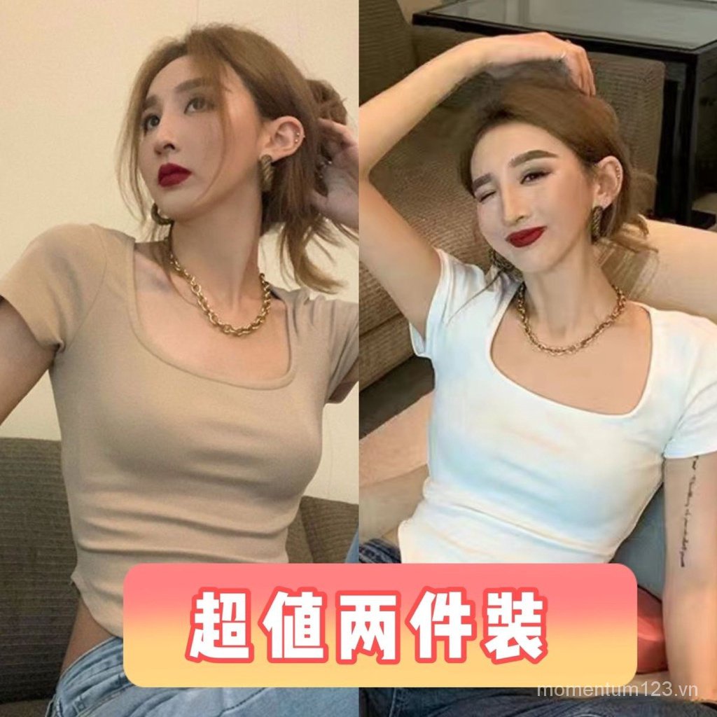 Áo Thun NgắN Tay Cổ Vuông ThờI Trang Cho Nữ