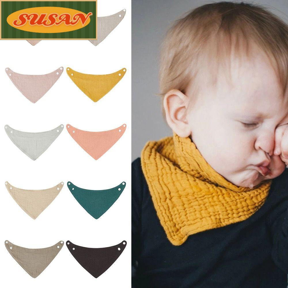 SUSANS Set 2 Yếm Ăn Cotton Mềm Mại Thấm Hút Tốt Cho Bé