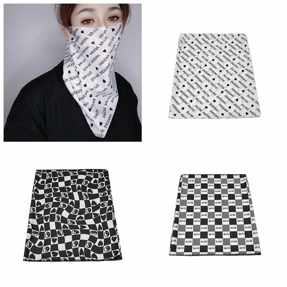 OCEANMAP Khăn Choàng Cổ Kiêm Khẩu Trang Chống Nắng Vải Lụa Lạnh Mỏng In Chữ Cá Tính Dùng Khi Đạp Xe Mùa Hè