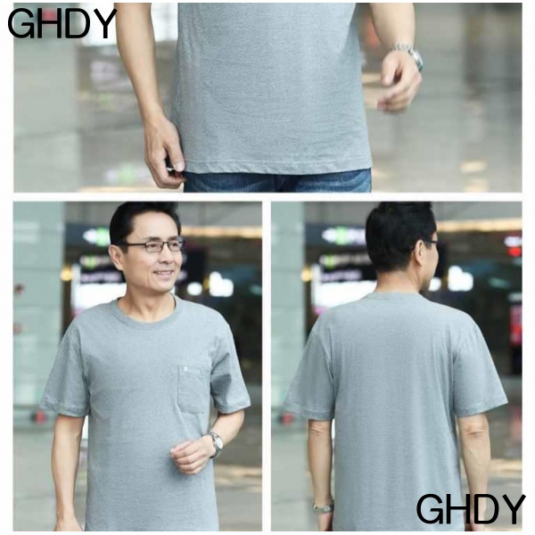 Áo Thun Cotton Ngắn Tay Cổ Tròn Thời Trang Mùa Hè Cho Nam Trung Niên