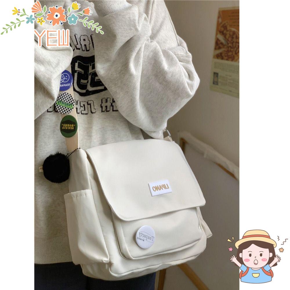 YEW Ba Lô Đeo Vai Bằng Nylon Màu Trơn Tùy Chỉnh Phong Cách Retro Mới Cho Học Sinh