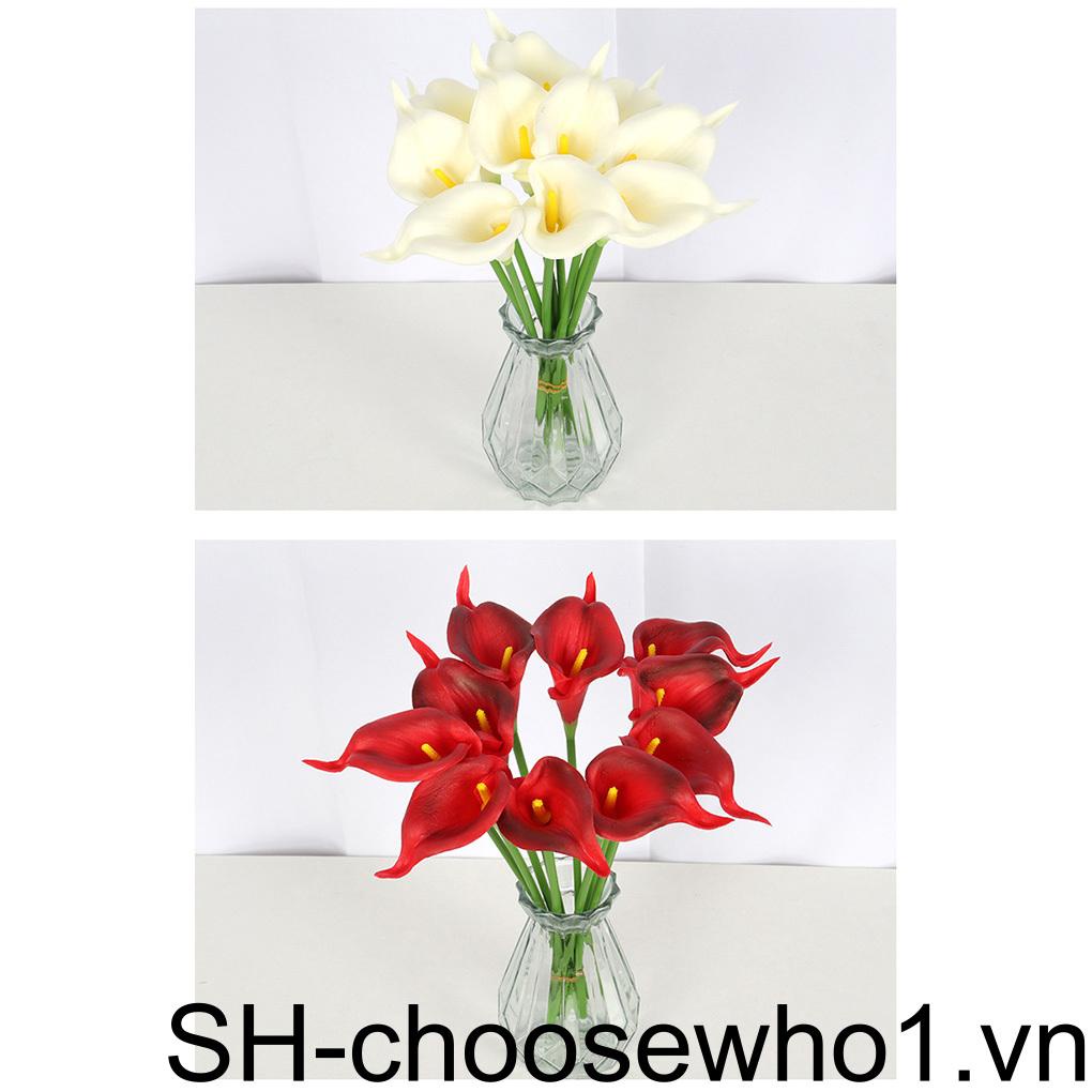 Bộ 24 Nhánh Hoa Giả Màu Sắc Sống Động Dùng Trang Trí Đám Cưới