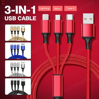 Cáp sạc nhanh 3in1 Cáp dữ liệu một đến ba Cáp sạc nhanh bện Cáp dữ liệu Type-c Cáp sạc Micro USB