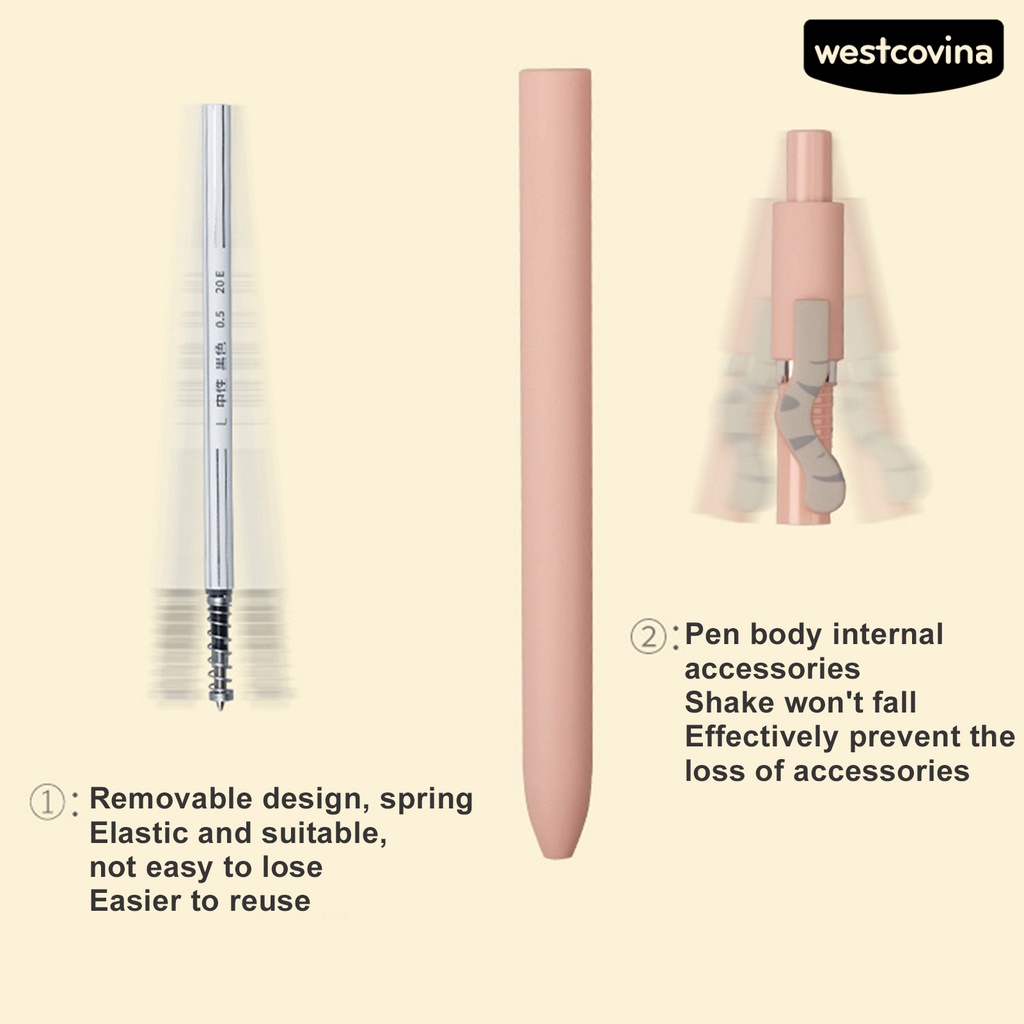 [WSTN]✎Set 4 Bút Mực Gel Ngòi 0.5mm Hình Mèo Hoạt Hình Dễ Thương