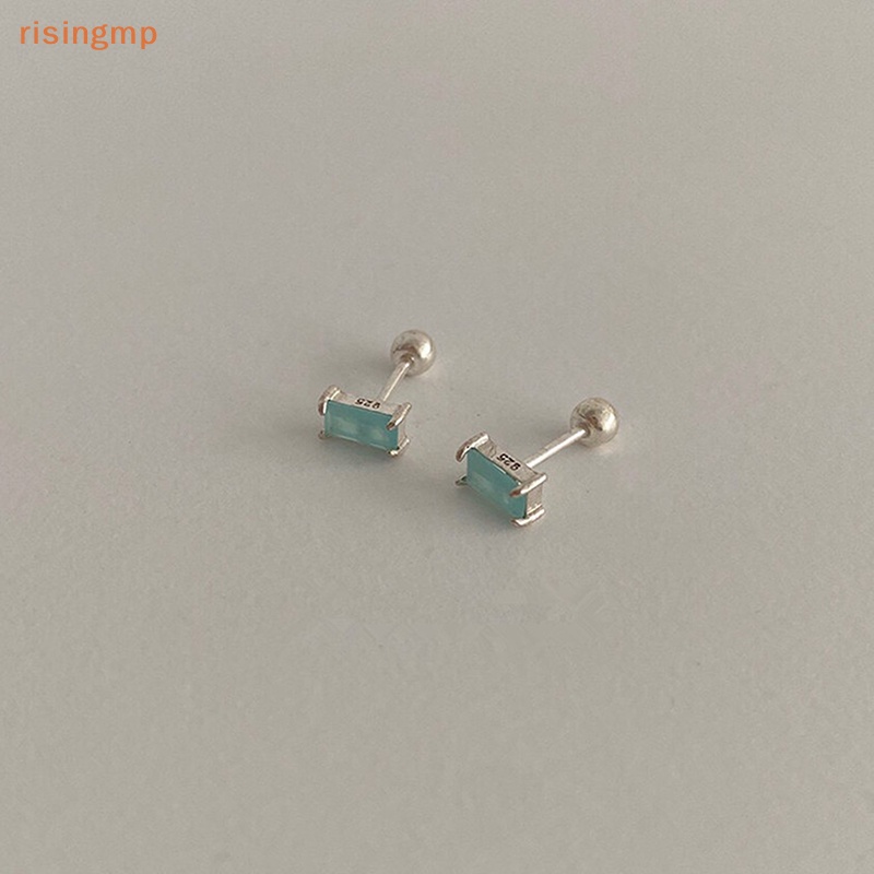 1 Đôi Bông Tai Mạ Bạc S925 Đính Đá Zircon Dạng Xoắn Dành Cho Nữ