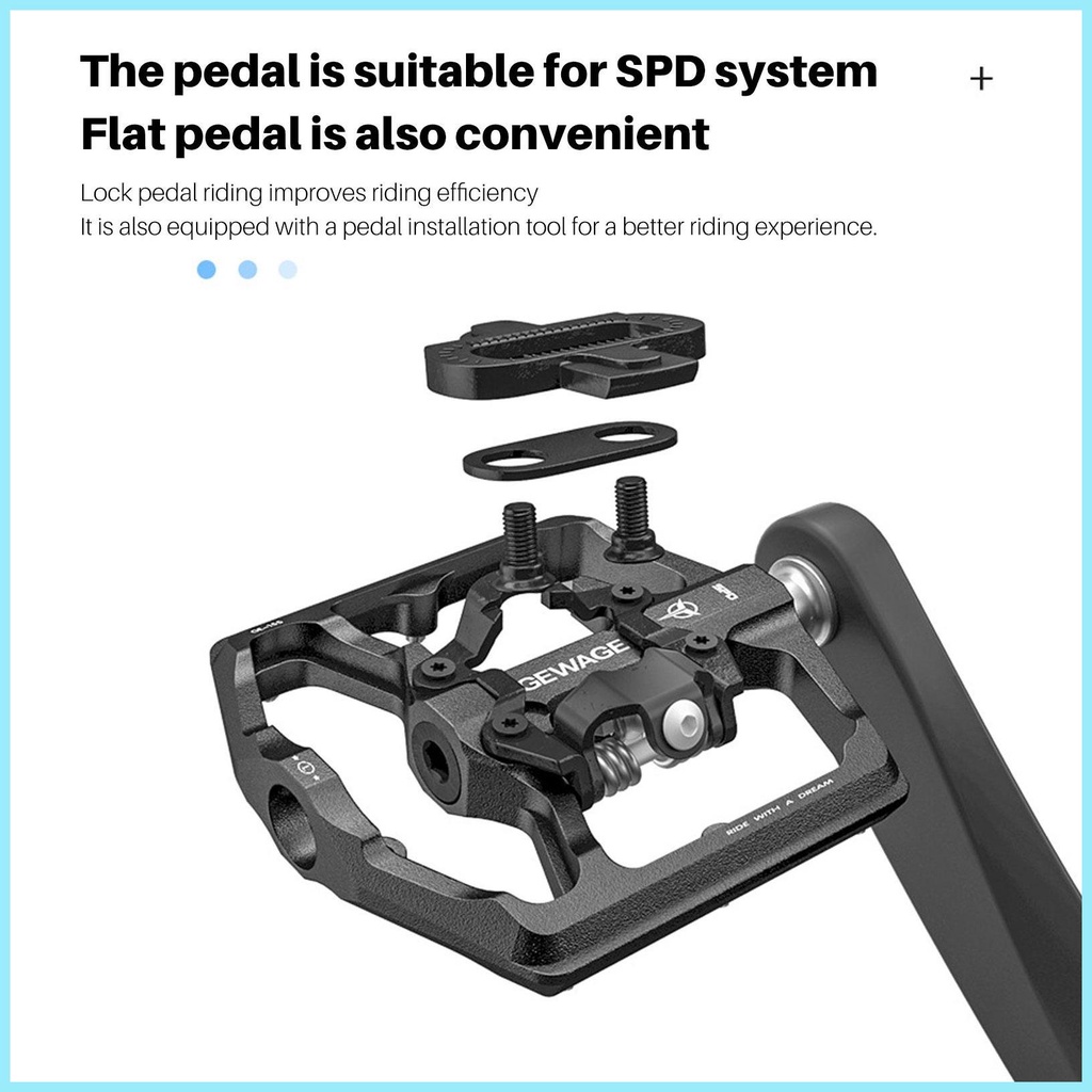 Bàn Đạp Bằng Hợp Kim Nhôm Kèm 3 Vòng Bi 1 Cặp Bàn Đạp Với 8 Đinh Chống Trượt Dành Cho Xe Đạp