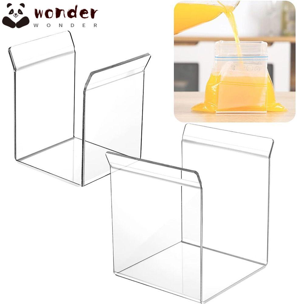 WONDER Giá Đỡ Túi Thực Phẩm Có Khóa Kéo Bằng Acrylic Siêu Bền Tiện Dụng Cho Nhà Bếp