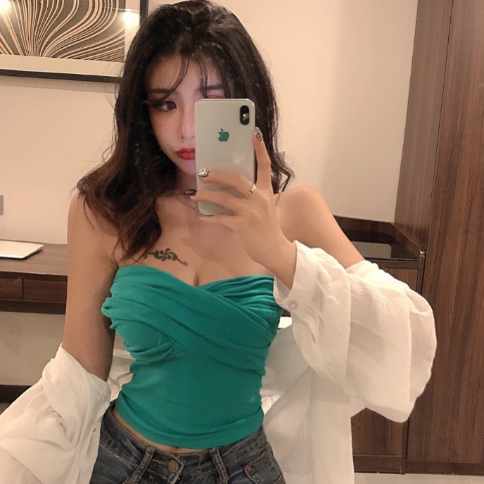 Áo Lửng Hở Vai Dáng Ôm Phong Cách Hàn Quốc Thời Trang Quyến Rũ Dành Cho Nữ