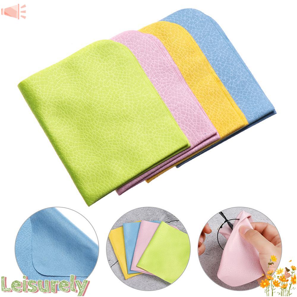 LEILY Set 4 Khăn Lau Kính / Màn Hình Điện Thoại / Ống Kính Máy Ảnh Chất Lượng Cao Màu Sắc Ngẫ