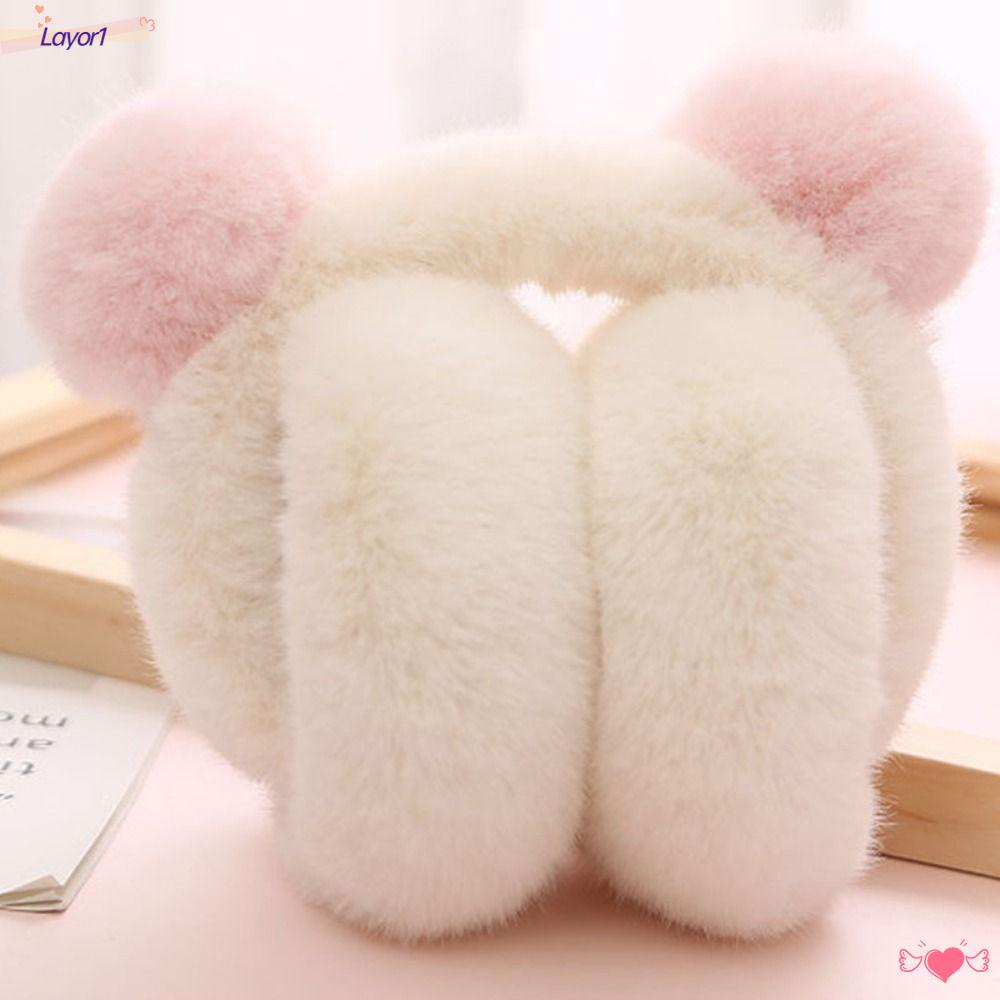 LAYOR1 Chụp Tai Giữ Ấm Mùa Đông Có Thể Gấp Gọn Tiện Lợi Dành Cho Nữ