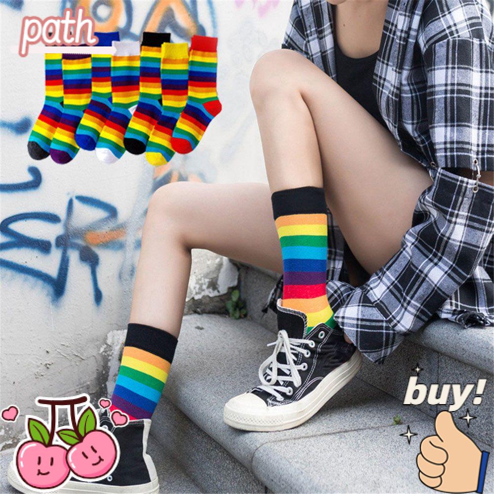 PATH Vớ Cotton Nữ Co Dãn Phong Cách Harajuku Đường Phố