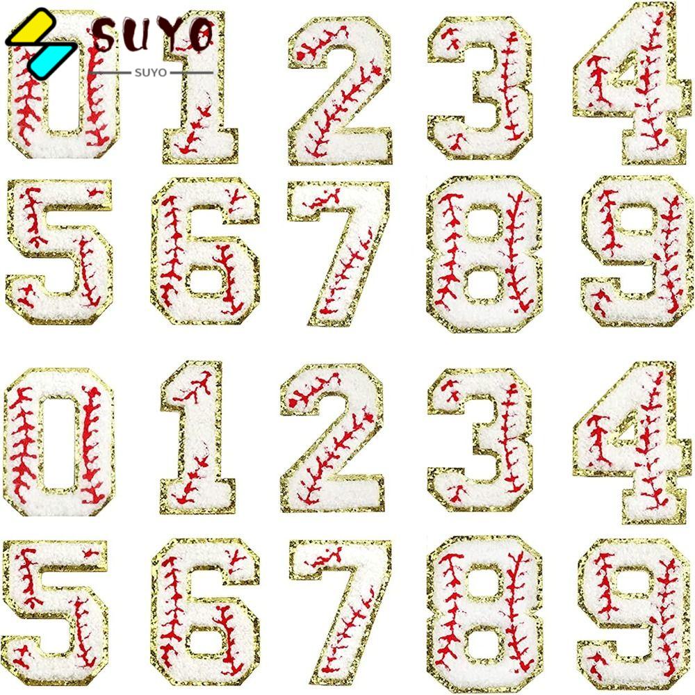 Set 20 Miếng Vá Số 0-9 Kích Thước 3 inch Dùng Để Trang Trí Áo Khoác Bóng Chày