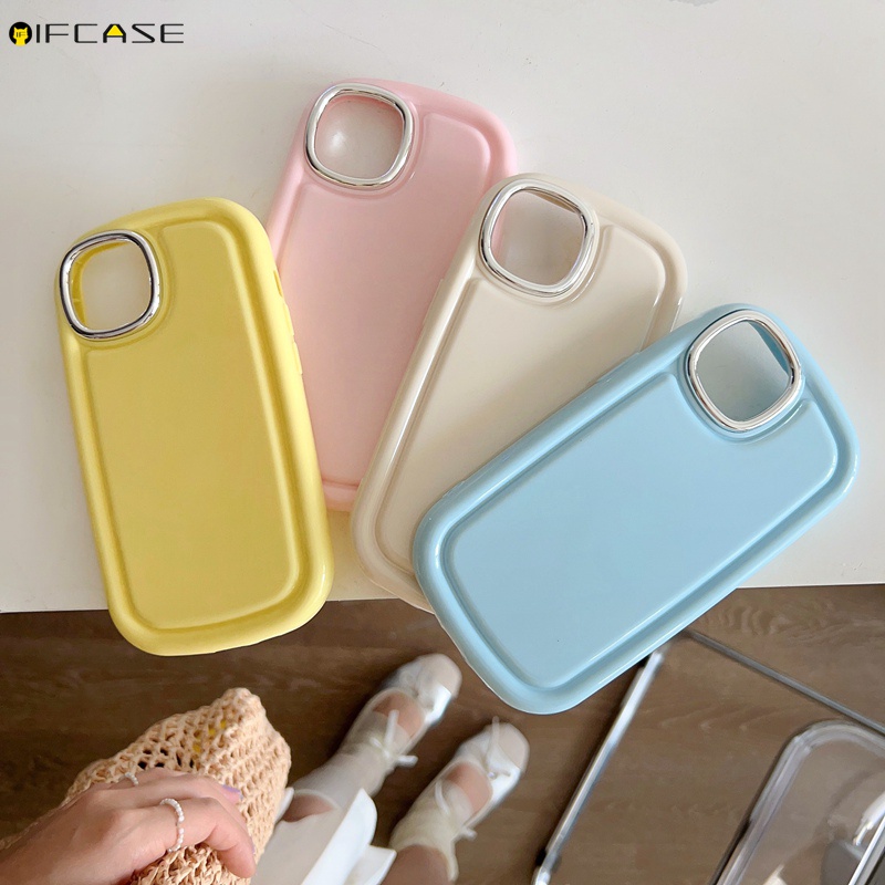 Ốp Điện Thoại Silicone Mềm Trong Suốt Hình Oval 3D Cho iPhone 14 13 12 Pro Max 11