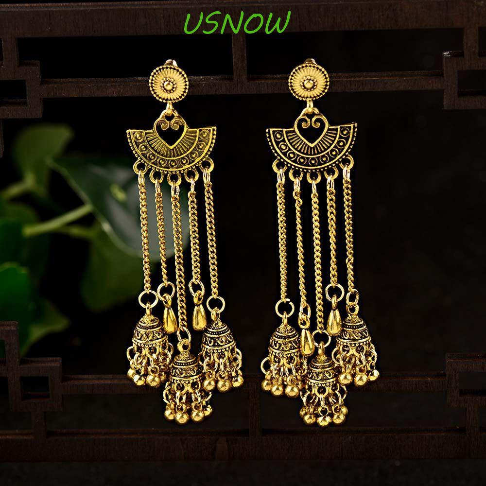 USNOW Khuyên Tai Kim Loại Nhiều Màu Sắc Phong Cách Boho Cổ Điển Dành Cho Nữ