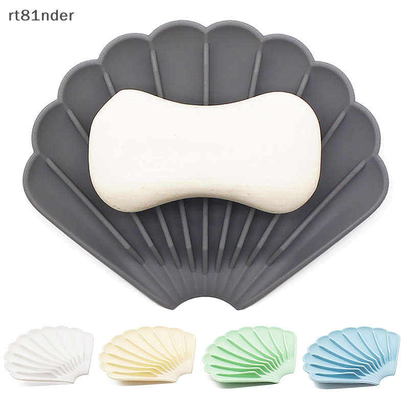 Rt Khay Đựng Xà Phòng Bằng Silicon Hình Vỏ Sò Chống Trượt Có Rãnh Thoát Nước Cho Nhà Bếp Nhà Tắm