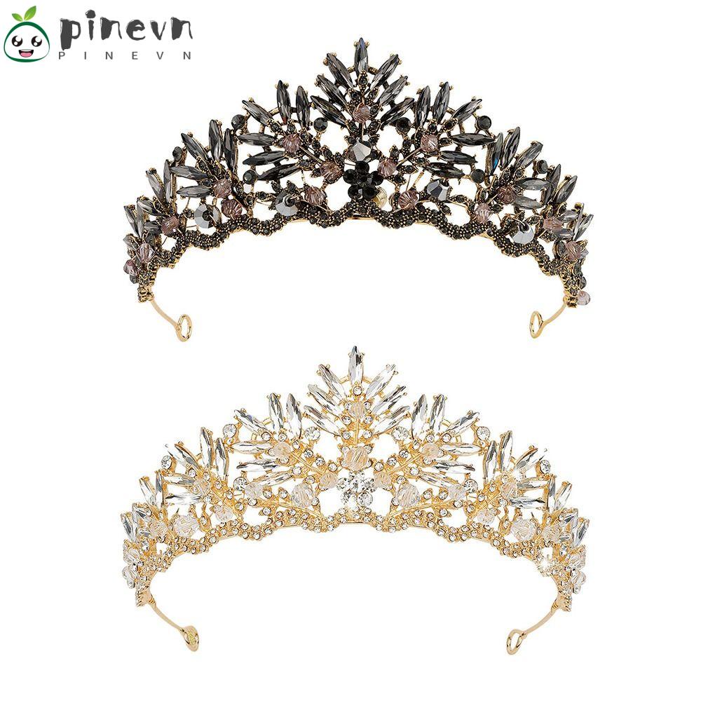 PINEVN Vương Miện Cài Tóc Đính Đá Pha Lê Thời Trang