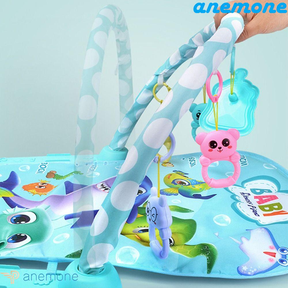 ANEMONE Thảm Nhạc Thoáng Khí Có Giá Đỡ Hình Động Vật Cho Bé Tập Bò