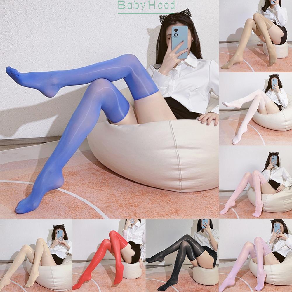Womens Oil Glossy Stockings Utra Thin Sheer Tights Thigh High Stretchy Socks#BBHOOD