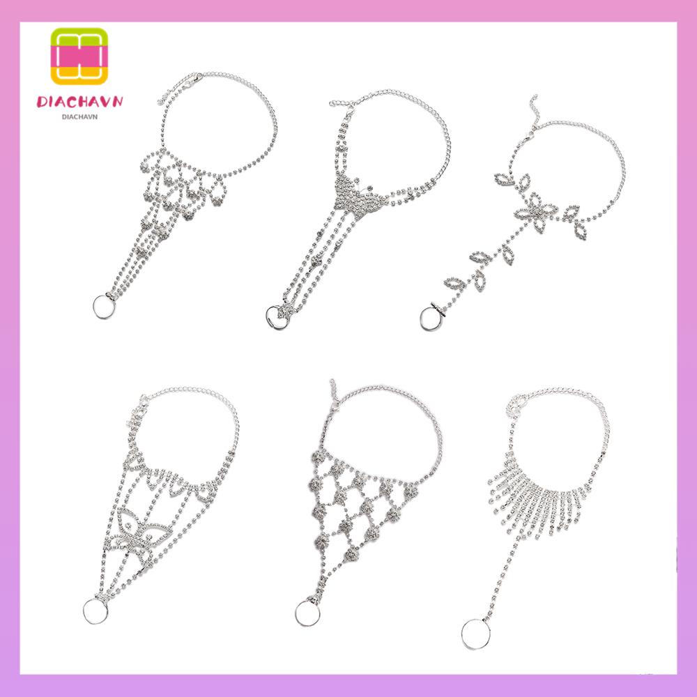 DIACHAVN Lắc Chân Cô Dâu Đính Pha Lê