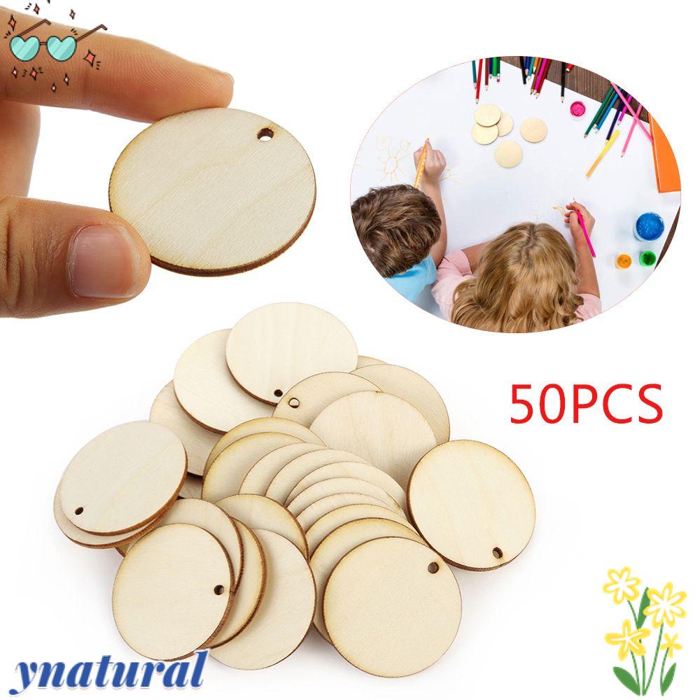 YNATURAL Bộ 50 Miếng Gỗ Trang Trí Hình Cắt Laser Mới