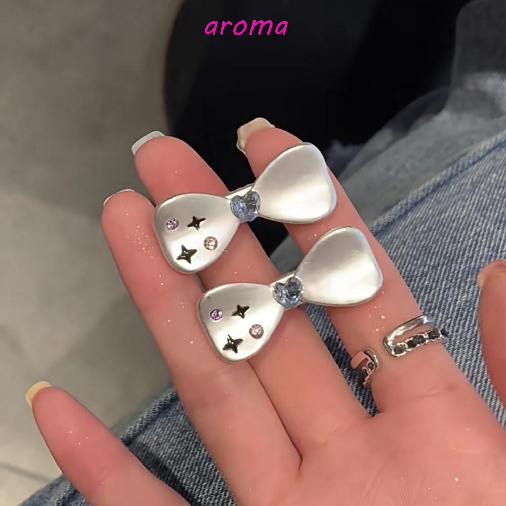 AROMA Kẹp Tóc Nơ Bằng Hợp Kim Thiết Kế Hình Học Tinh Tế Thời Trang Cho Nữ