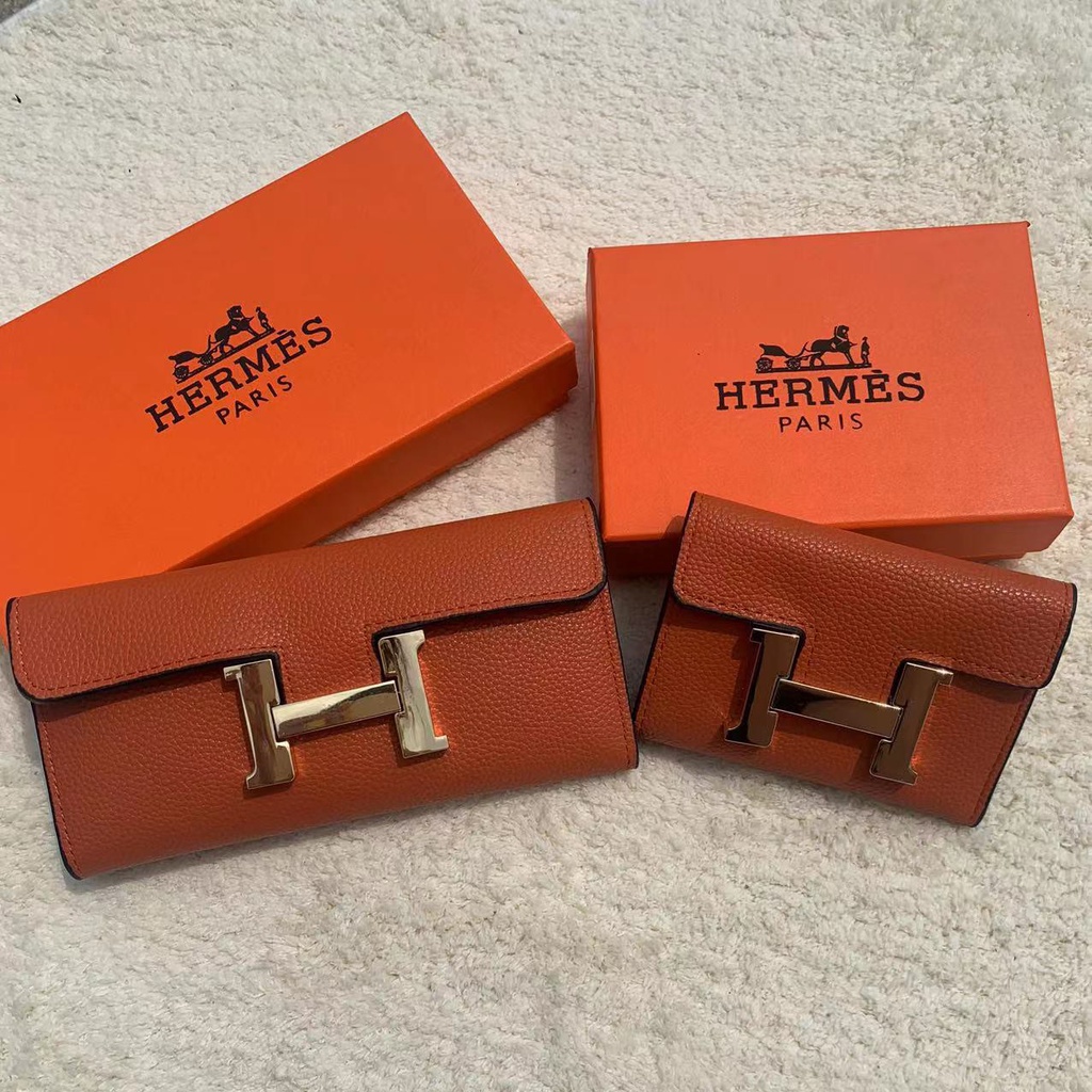 HERMES3095  High capacity Purse Girlfriend Gift Men and Women Billfold Wallet