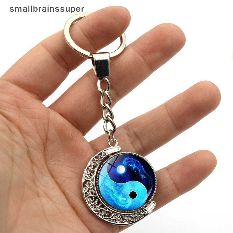 Móc Khóa Hình Mặt Trăng Xoay 360 Độ Phong Cách Vintage Thời Trang