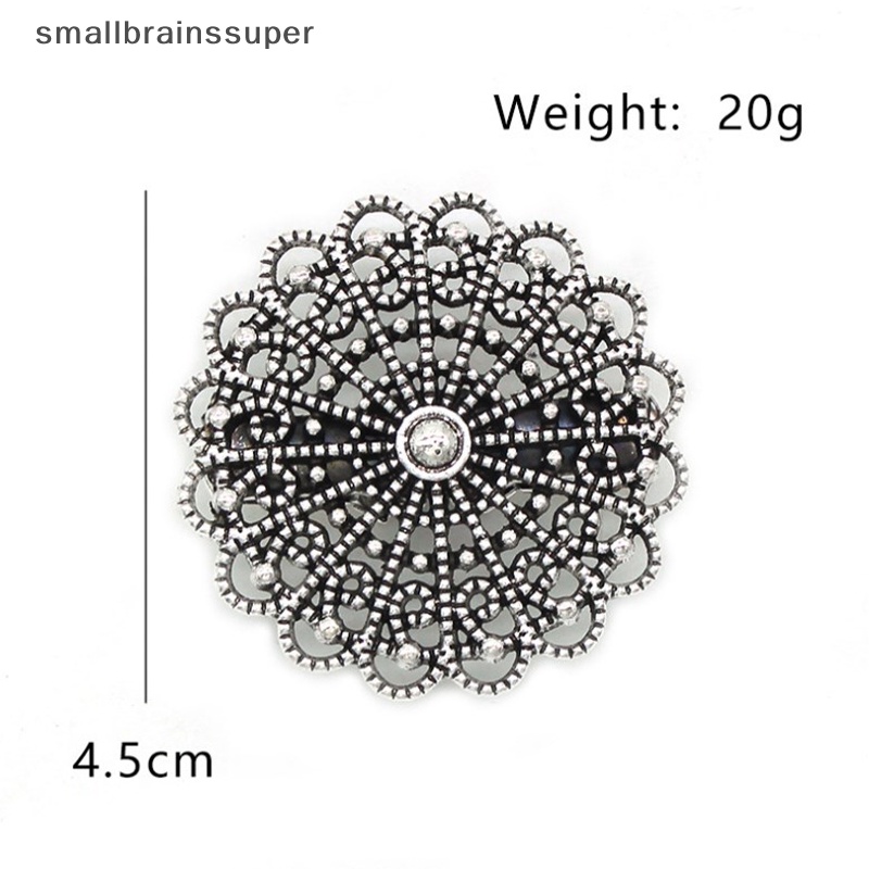 Trâm Cài Áo Hình Tròn Họa Tiết Hoa Vintage Thời Trang Cho Nữ