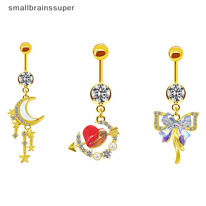 Khuyên Rốn Thép Không Gỉ Trang Trí Hình Nơ / Ngôi Sao / Mặt Trăng Thời Trang Sáng Tạo SBS