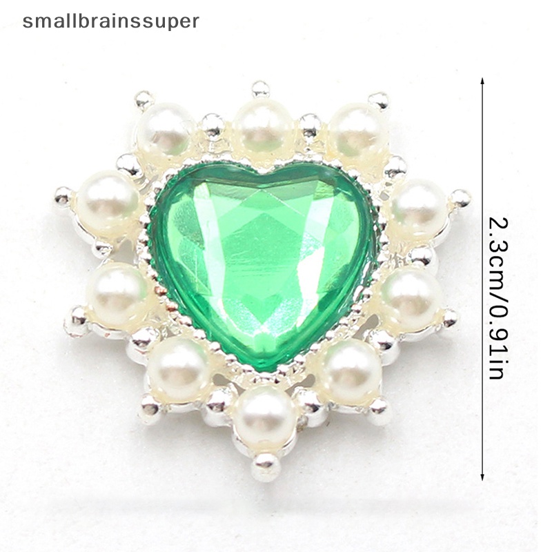 Nút Ngọc Trai Hình Trái Tim Bằng Hợp Kim Dùng Trang Trí Quần Áo DIY SBS