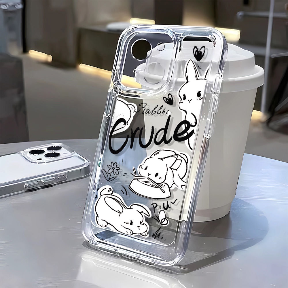 Ốp Điện Thoại Dẻo Họa Tiết Chú Thỏ &amp; Chữ Tiếng Anh Độc Đáo Chống Sốc Cho iPhone 12iPhone14Promax 1311 78p