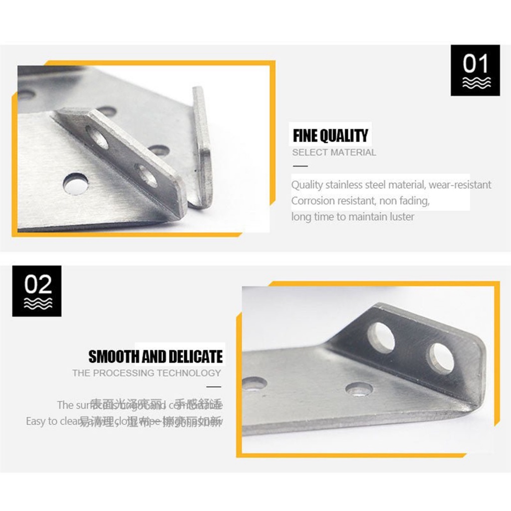 Set 5 Giá Đỡ Góc Vuông Bằng Thép Không Gỉ Dày Dặn Dùng Sửa Chữa Đồ Nội Thất