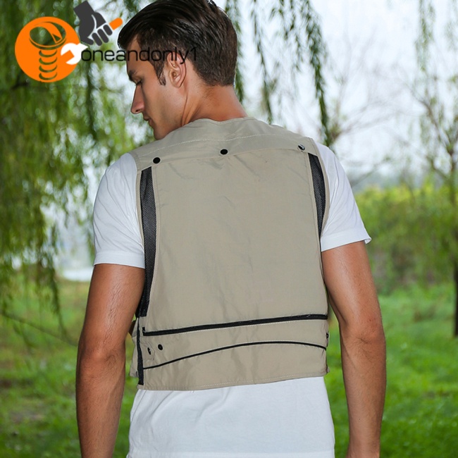 [COD] Áo Khoác Câu Cá Polyester Nhiều Túi Có Thể Tháo Rời Chống Thấm Nước