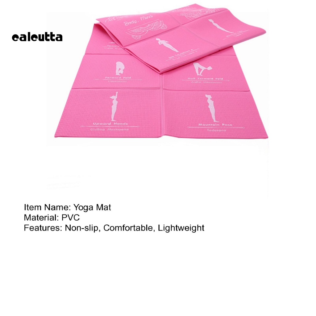 Thảm Tập Yoga Hình Chữ Nhật Bằng PVC Dày Dặn Chống Trượt Có Thể Gấp Gọn Tiện Dụng