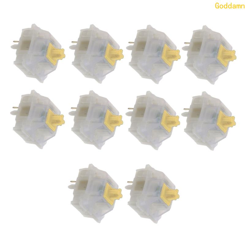 Set 10 Công Tắc Cơ Khí 5 Chấu Màu Vàng Sữa Bền Bỉ Cho Gateron MX Chroma