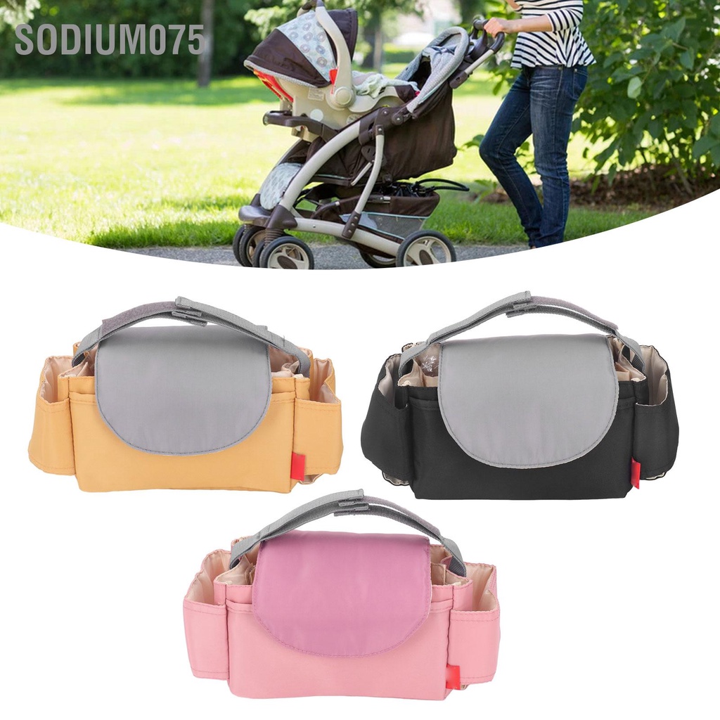 Sodium075 Túi Xe Đẩy Cho Bé Nylon Chống Thấm Nước Nhiều Ngăn Đơn Giản Antiwear Đựng Tã Caddy Cũi Treo Tường Bàn