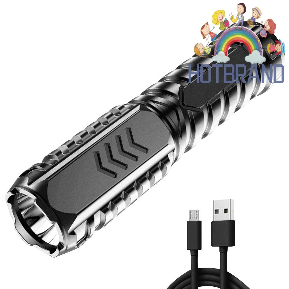 Đèn Pin LED 300LM Micro USB Chống Nước 500mAh Có Thể Sạc Lại Dùng Khi Đi Cắm Trại