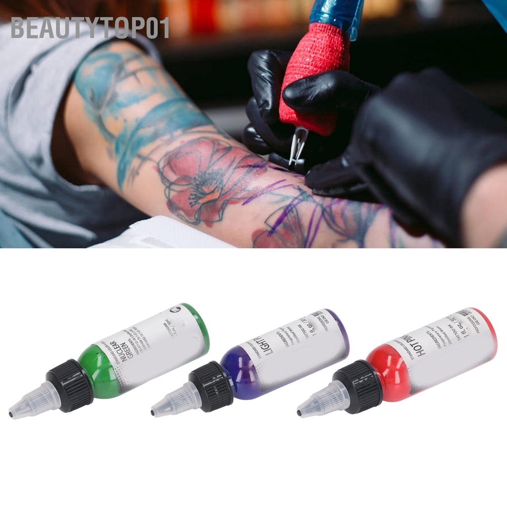 BeautyTop01 Mực xăm Bright Pure Long Lasting Thân thiện với da Sắc tố cho người mới bắt đầu 30ml
