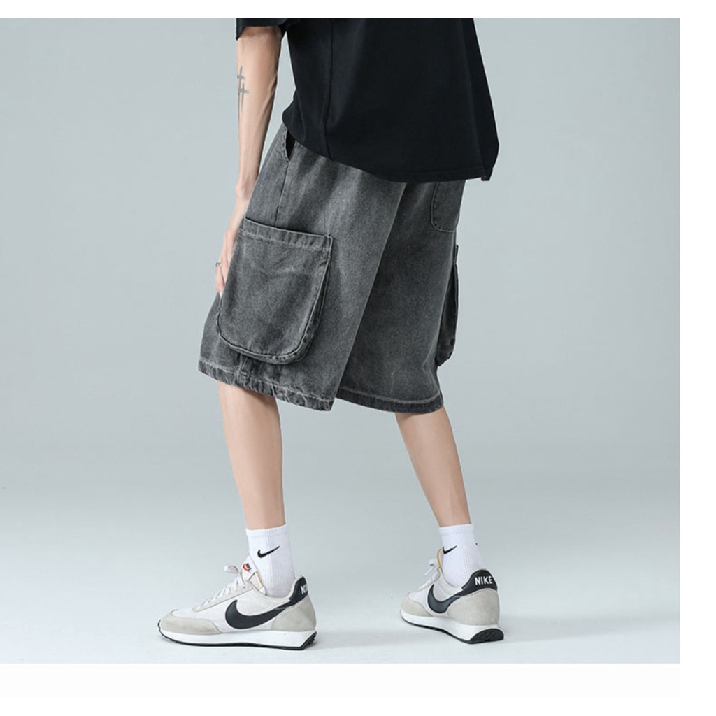 Quần Short Denim Rách Phong Cách Đường Phố Thời Trang Mùa Hè Cho Nam