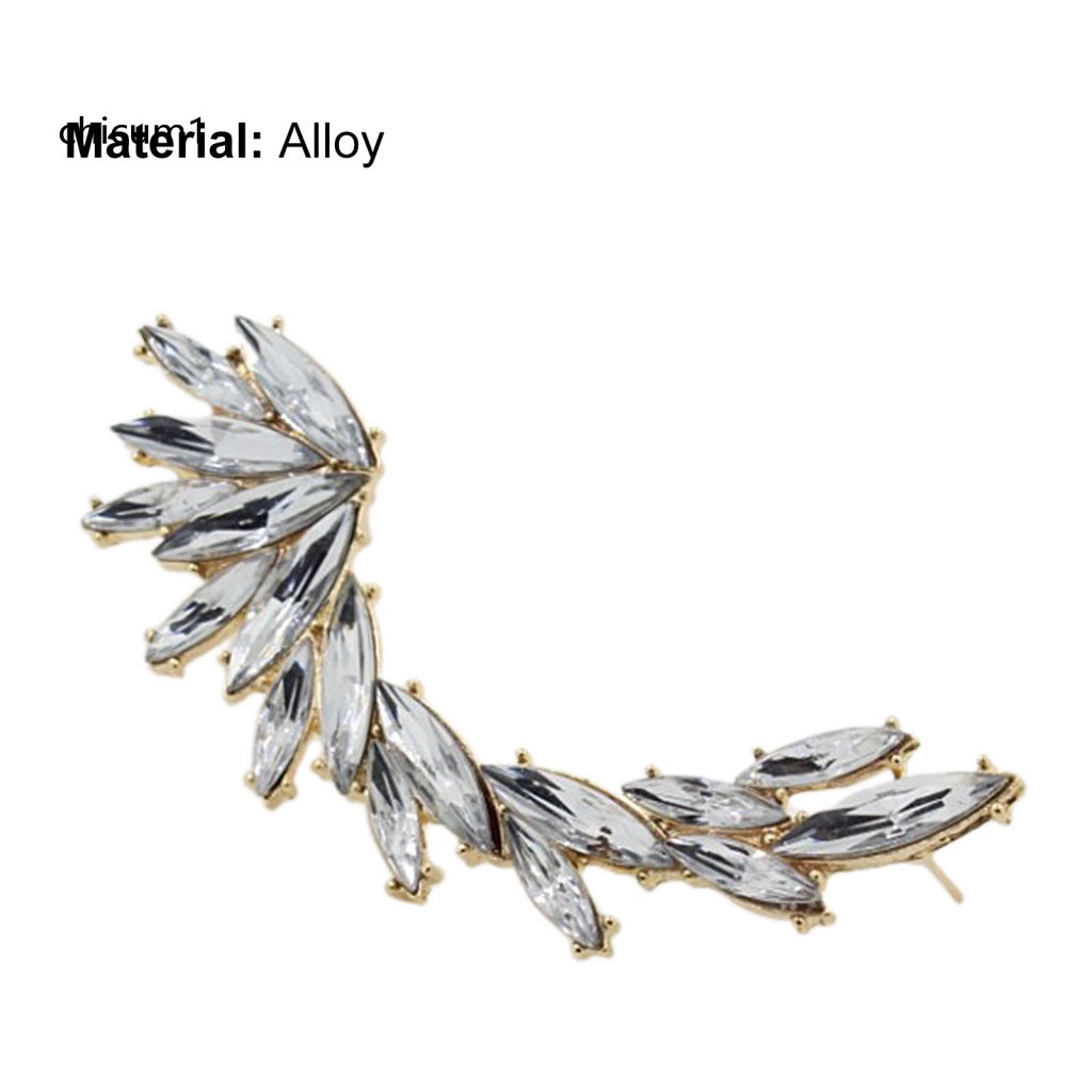 1 Khuyên Kẹp Vành Tai Hình Lá Đính Đá Lấp Lánh Phong Cách Boho